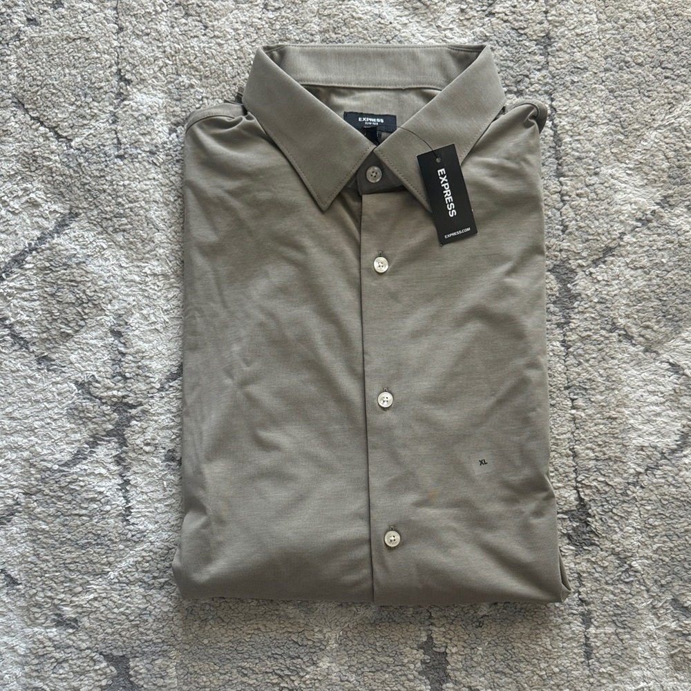 Express Men's Taupe Button Down Shirt